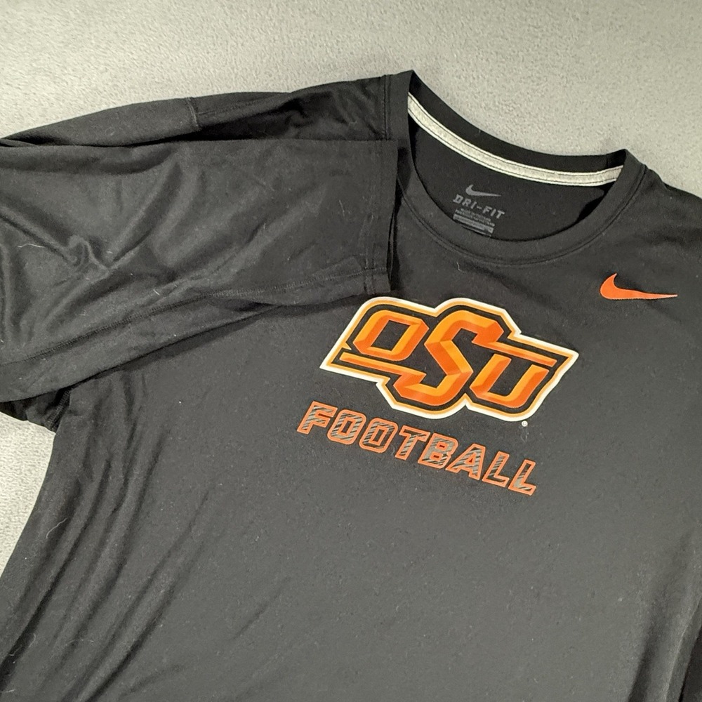 Nike Oklahoma State OSU Football Dri-FIT Long Sleeve Shirt Mens XXL Black